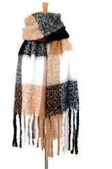 Autumn Winter Thickening Thick Tassel Plaid Scarf Circle Sand Thick Braid Thick Beard Twist Braid Bib Shawl