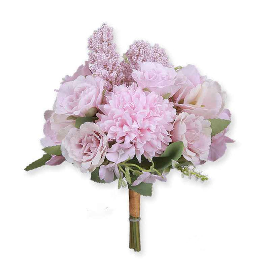 Ginevra Hand holds artificial bouquet