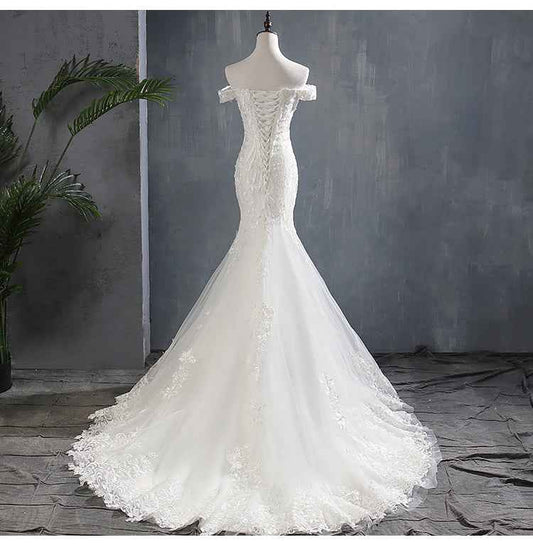 Mariangela Mermaid light wedding dress lace tail skirt