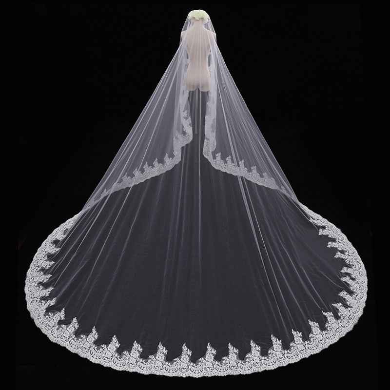 Giorgia Bride Wedding Long Veil Photo Props Veil Tail Luxury
