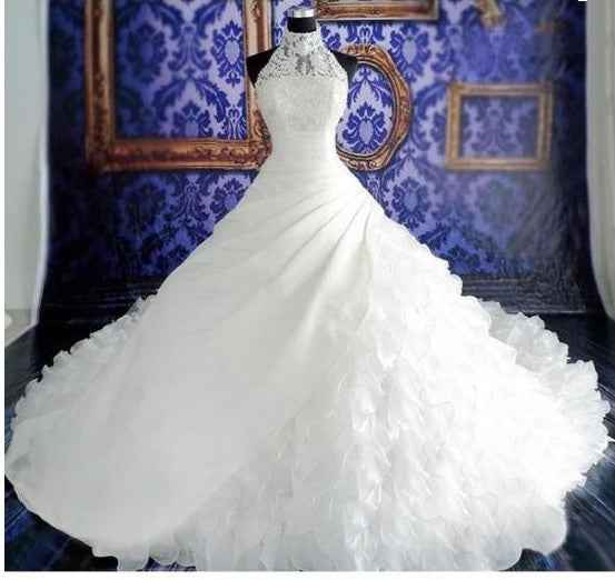 Nicole High-end Wedding Dress With Big Tail