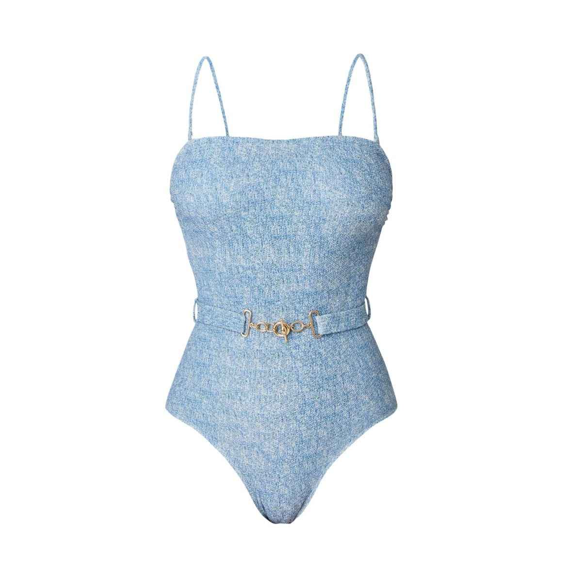 Amalfi Coast Italian Style Bikini Triangle Sexy Denim Printing
