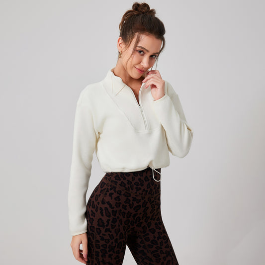 Fitness Jacket Women Cold Proof Keep Warm Outerwear Running Sports Workout Clothes Polar Fleece Long Sleeve Yoga Wear