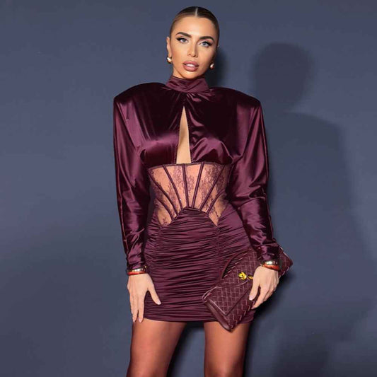 Mariangela Satin Party Midi Dress