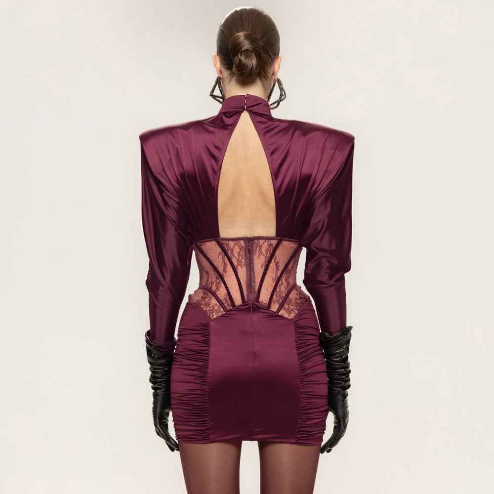 Mariangela Satin Party Midi Dress