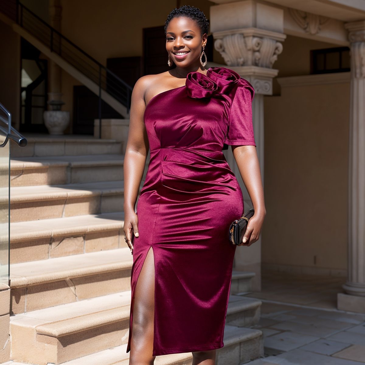 Maria One Shoulder Blossom Cocktail Dress
