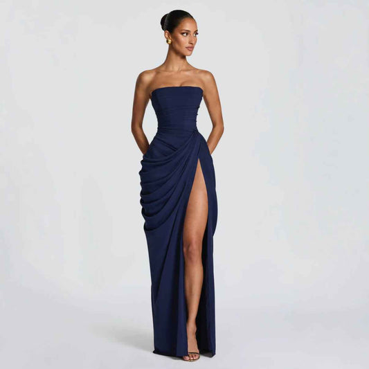 Serena Pleated Split Occasion Dress