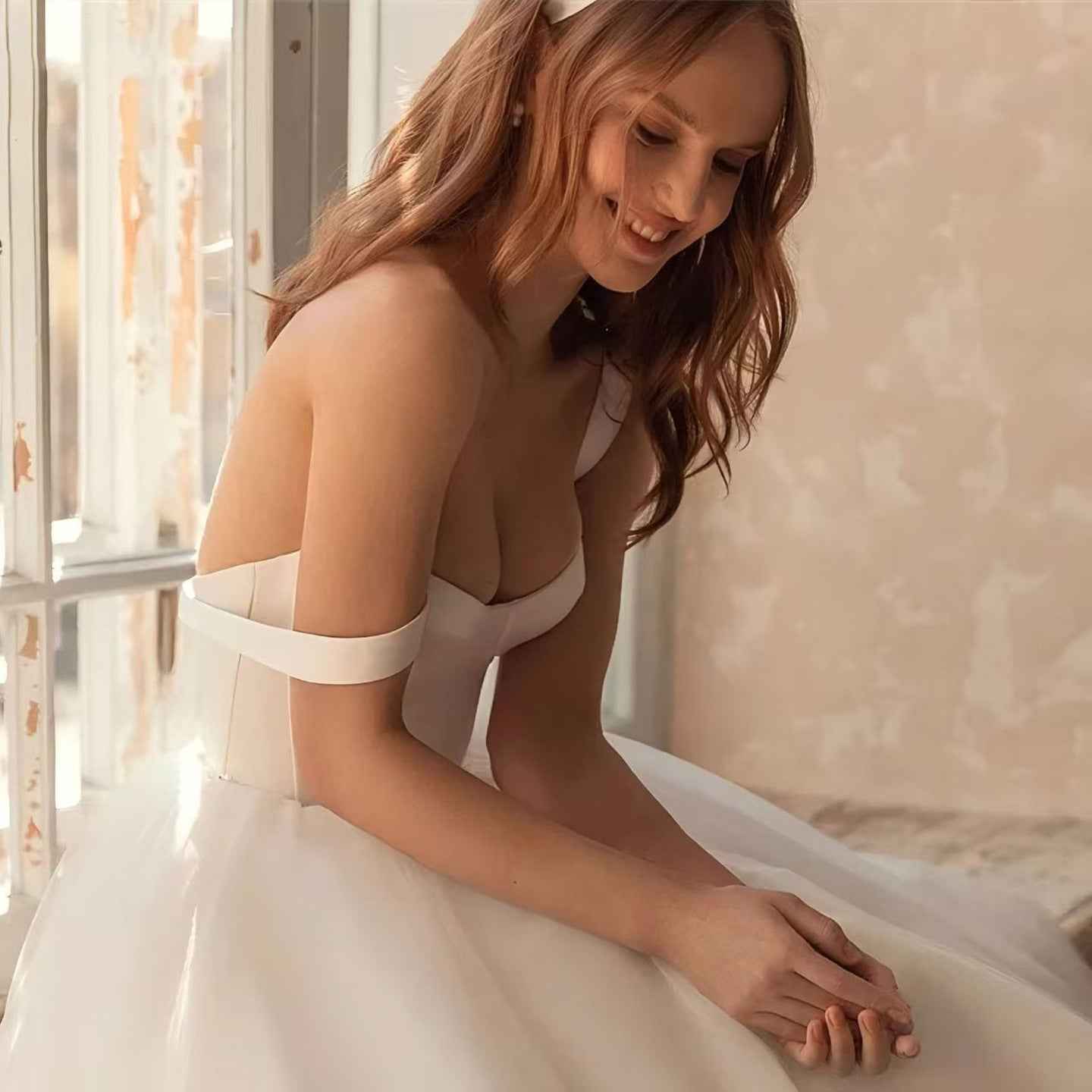 Ginevra Strap Wedding Dress Engagement Slimming Dress