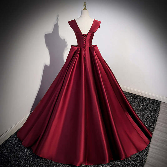 Ginevra Red Satin Wedding Dress