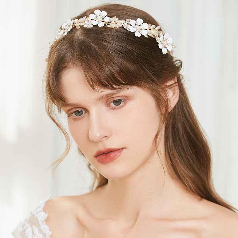 Ginevra Tiara Wedding Crown Alloy Pearl Rhinestone