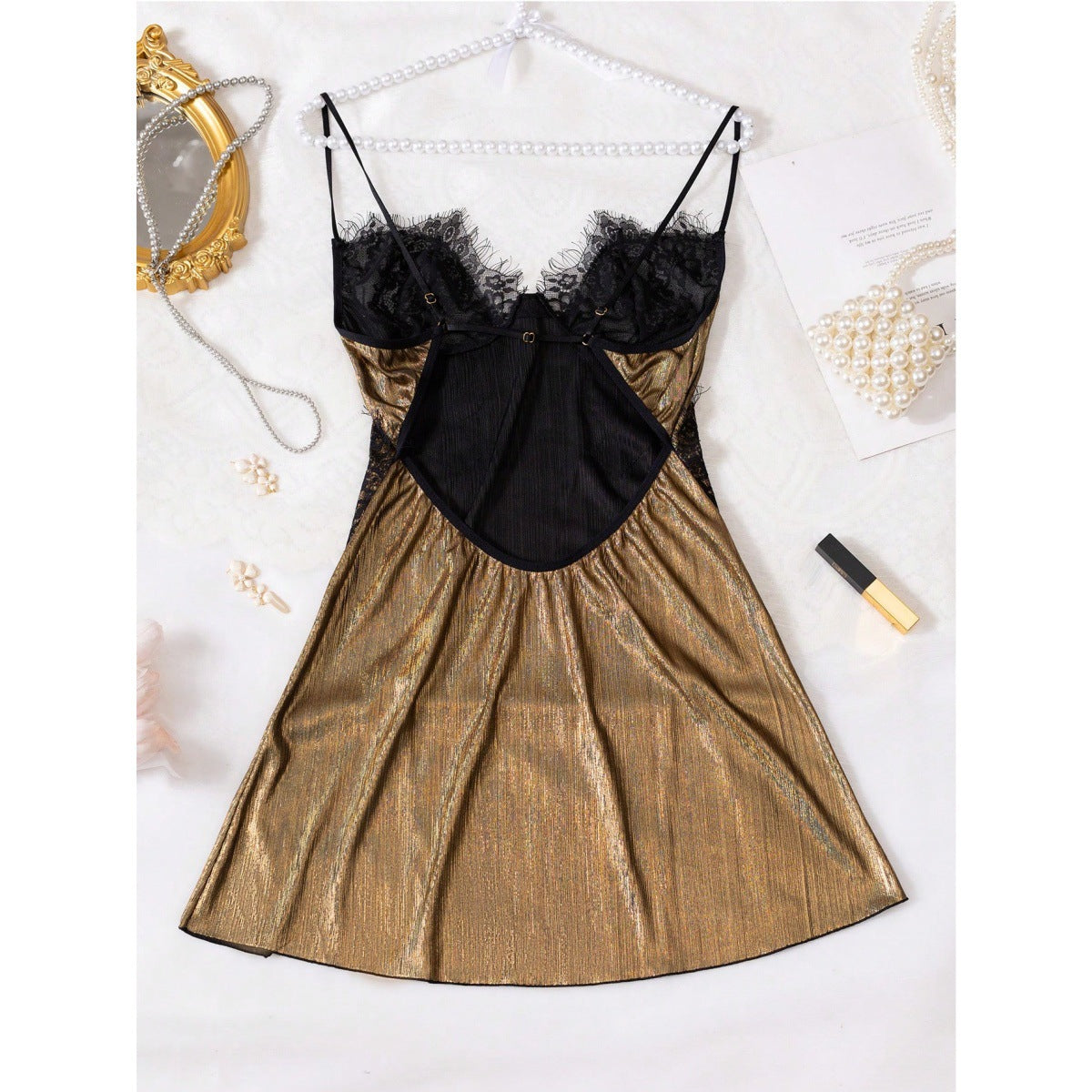 Mariangela Lace Sheer Silk Nightdress