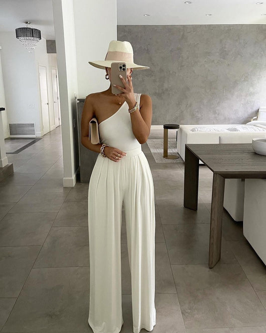 The Fossacesia Beach One Shoulder Jumpsuit