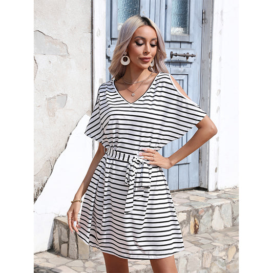 Maryangel Rebel women's slim striped dress for spring and summer, featuring a stylish explosion pattern.