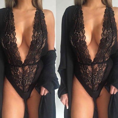 See-through Three-Point One-Piece Sexy Lingerie Set Temptation See-through Sexy Sleepwear