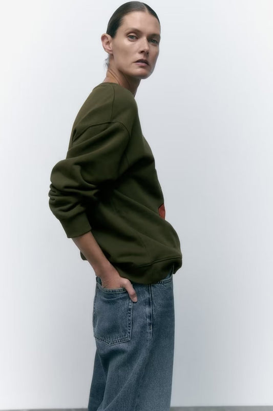 Maglione stampato da donna casual allentato tutto abbinato