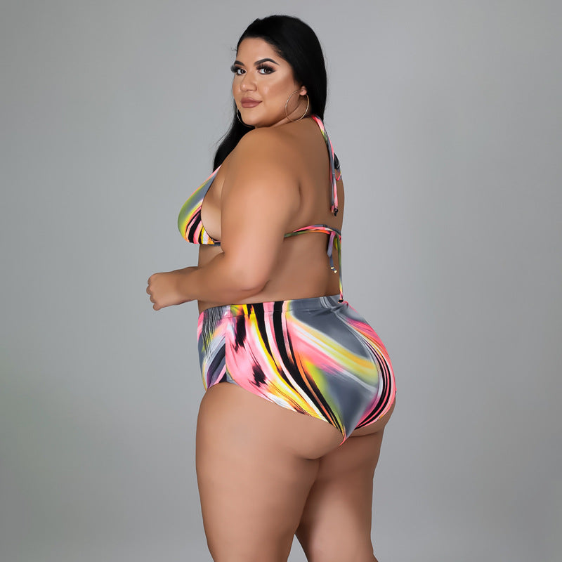 Plus Size Women Clothes Spring Sexy Swimsuit Trousers Three-Piece Suit