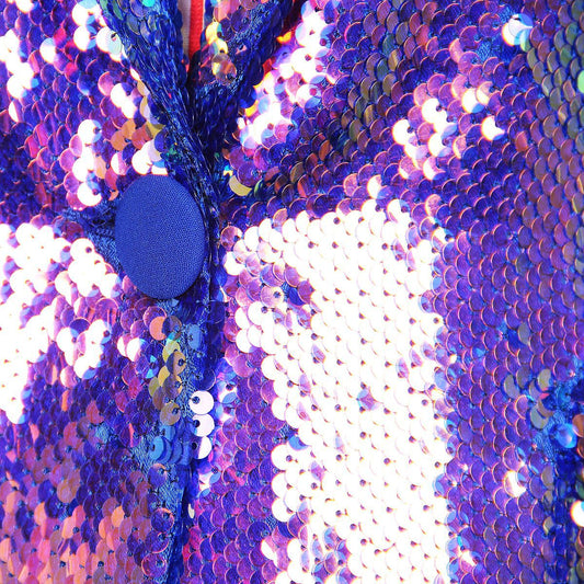 Maryangel Rebel women's blazer coat with heavy embroidery, cool colors, collar, and one-button closure.