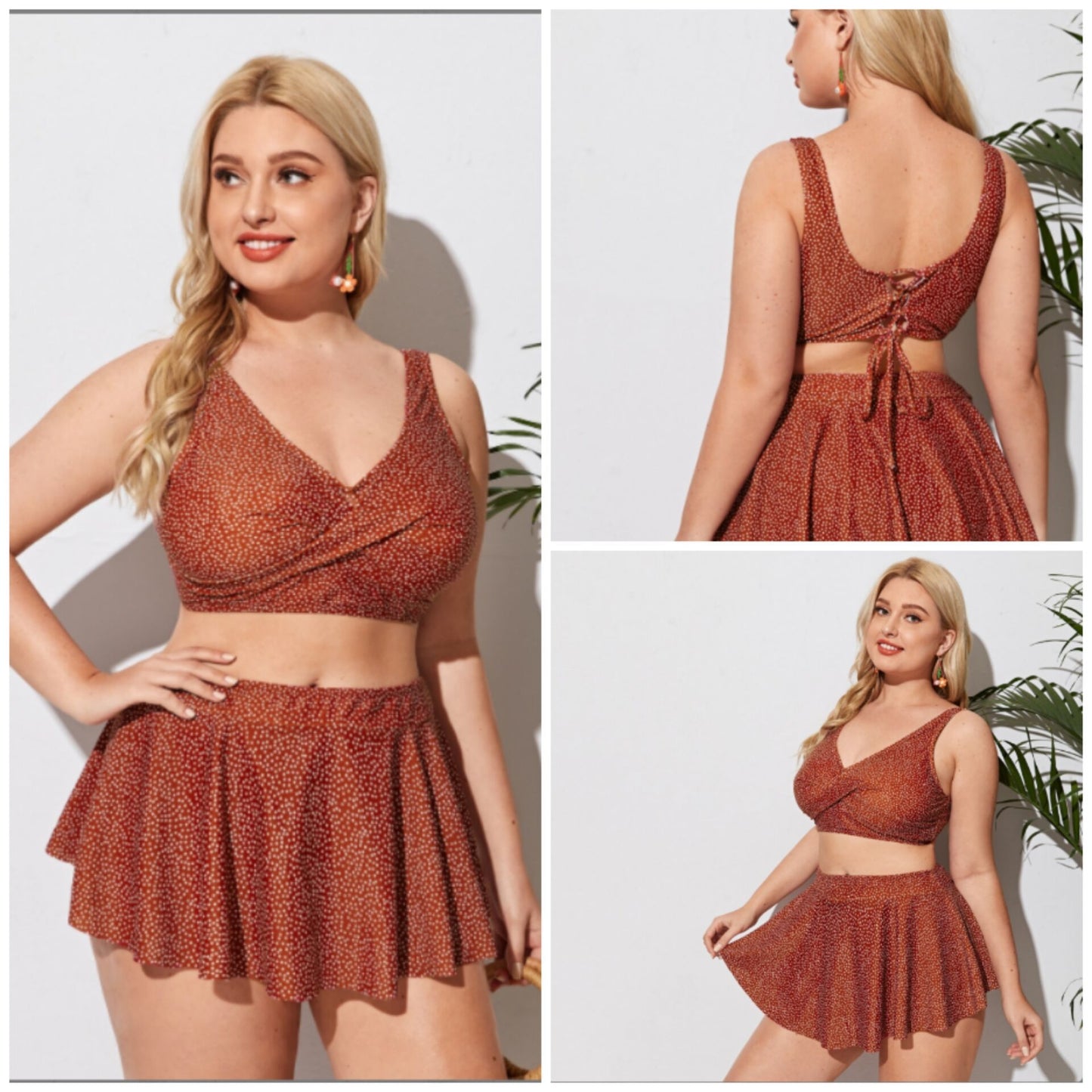 Plus Size New Sexy Printed Split Bikini Swimsuit