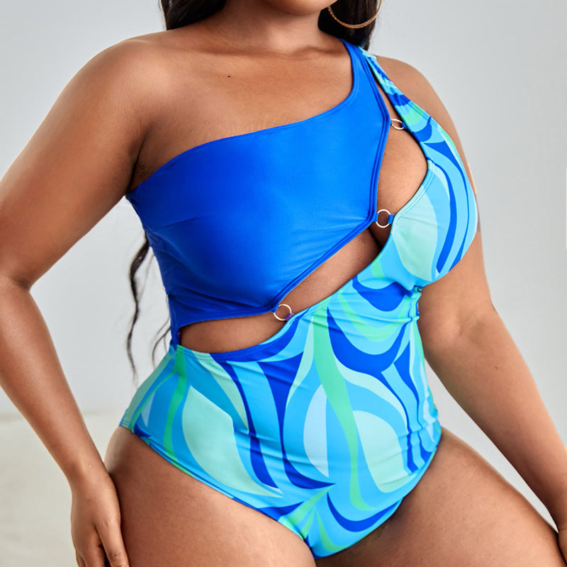 Fossacesia Floral Print One-Piece Women Swimsuit