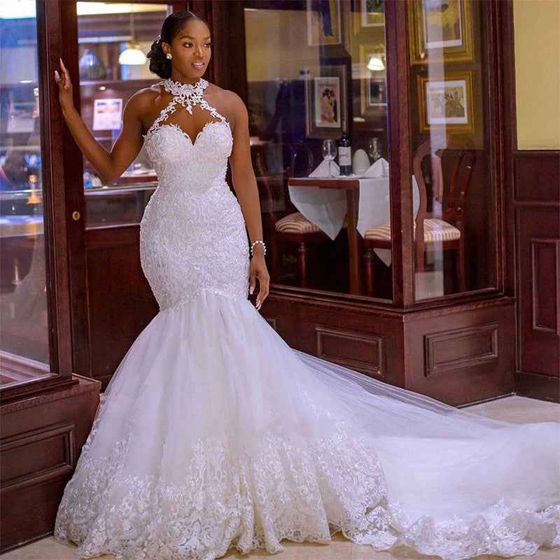 Nicole Vintage Lace Beaded Wedding Dress