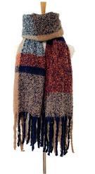 Sciarpa scozzese spessa con nappa spessa, autunno inverno, cerchio, sabbia, treccia spessa, treccia spessa per barba, scialle con bavaglino 