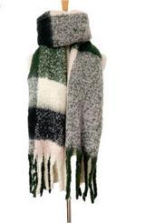 Sciarpa scozzese spessa con nappa spessa, autunno inverno, cerchio, sabbia, treccia spessa, treccia spessa per barba, scialle con bavaglino 