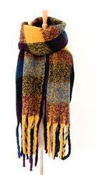 Sciarpa scozzese spessa con nappa spessa, autunno inverno, cerchio, sabbia, treccia spessa, treccia spessa per barba, scialle con bavaglino 
