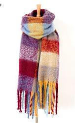 Sciarpa scozzese spessa con nappa spessa, autunno inverno, cerchio, sabbia, treccia spessa, treccia spessa per barba, scialle con bavaglino 