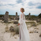 Isabella Puff Sleeve Embroidered Mesh Bridal Dress