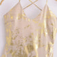 Fall Women Clothing Metal Series Printed Underwear Dress