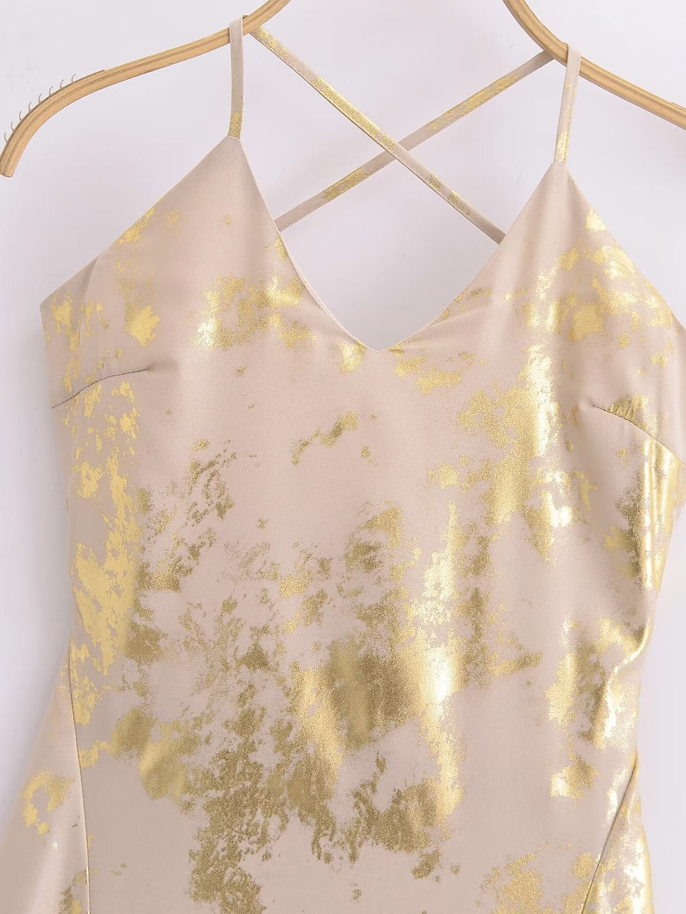 Fall Women Clothing Metal Series Printed Underwear Dress