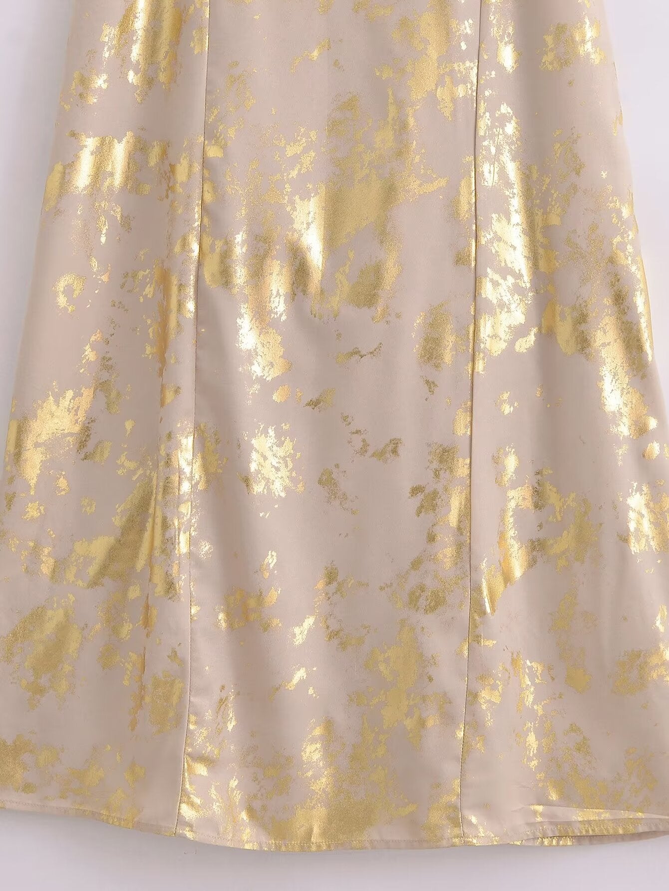 Fall Women Clothing Metal Series Printed Underwear Dress