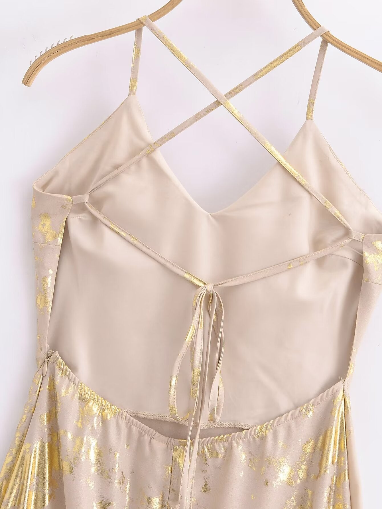 Fall Women Clothing Metal Series Printed Underwear Dress