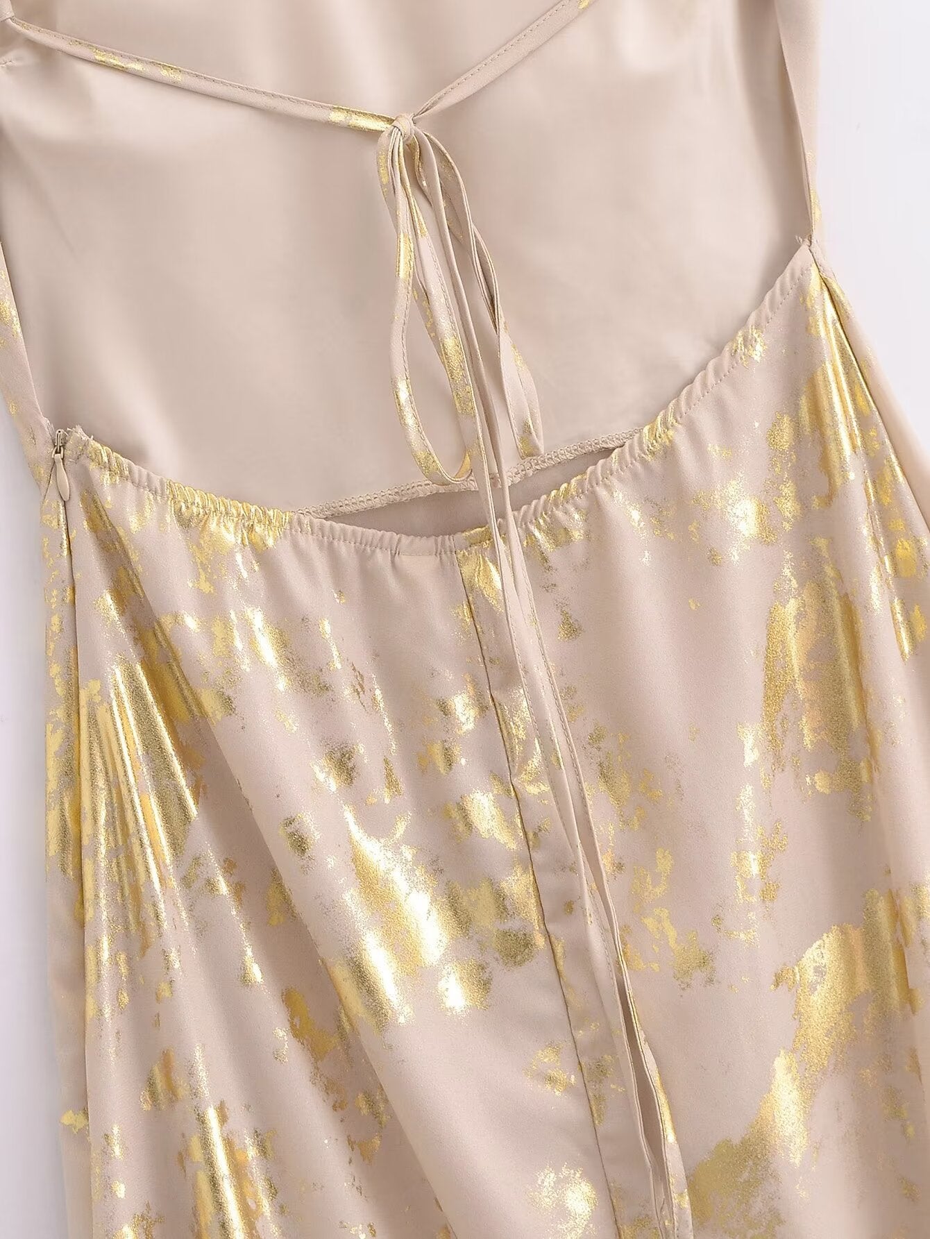 Fall Women Clothing Metal Series Printed Underwear Dress