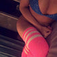 Chaussettes Sexy Strass Genou Chaussettes Rayées Femmes Bas Chaussettes Strass Chaussettes Hautes En Coton