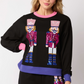 Women Clothing Autumn Winter Christmas Soldier Color Blocking Sequin Casual Sweater two piece set Suit