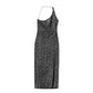 Sexy Women One Shoulder Slit Thigh Sequ Formal Wear Dress