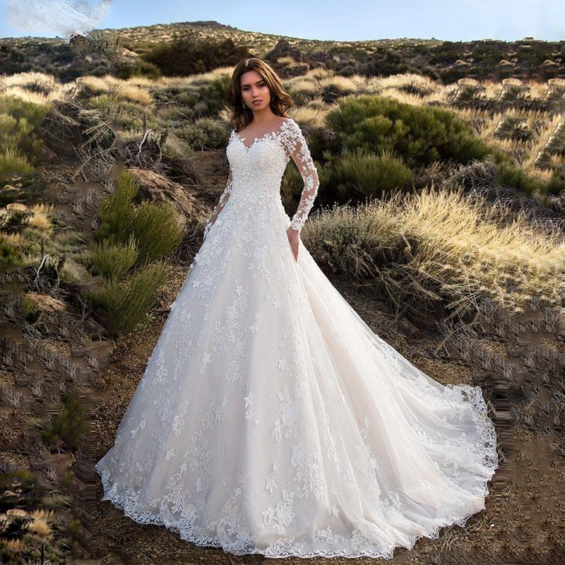 Elena Lace Long Sleeve Bridal Dress