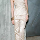 High Grade Pleated Effect Satin Suit Superior Texture Fashionable Elegant Unique Design Workplace Dinner