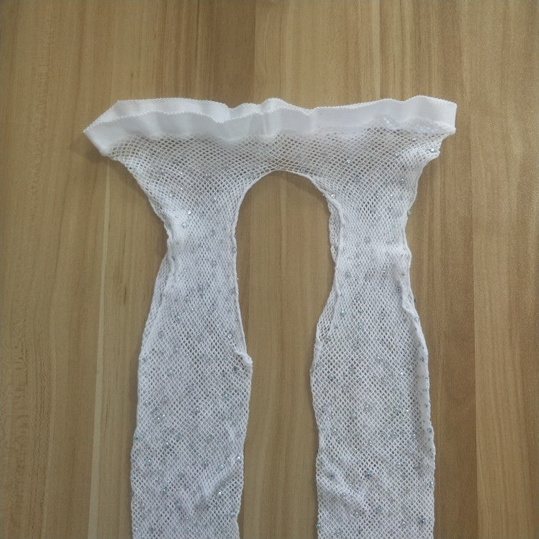 Bas résille sexy forage bas résille ouvert à quatre côtés bas résille collants chaussettes fines strass