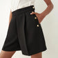 Women Summer Casual Side Buttoned Shorts