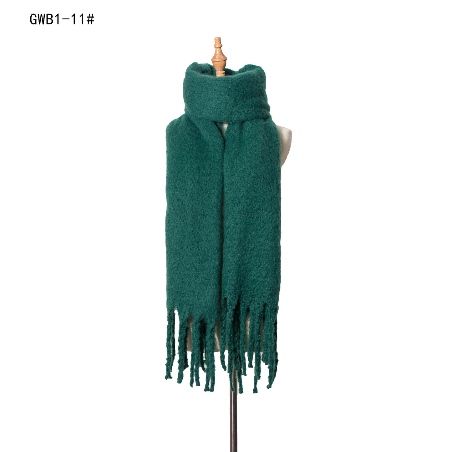 Autumn Winter Thick Tassel Circle Sand Solid Color Scarf Women Thickened