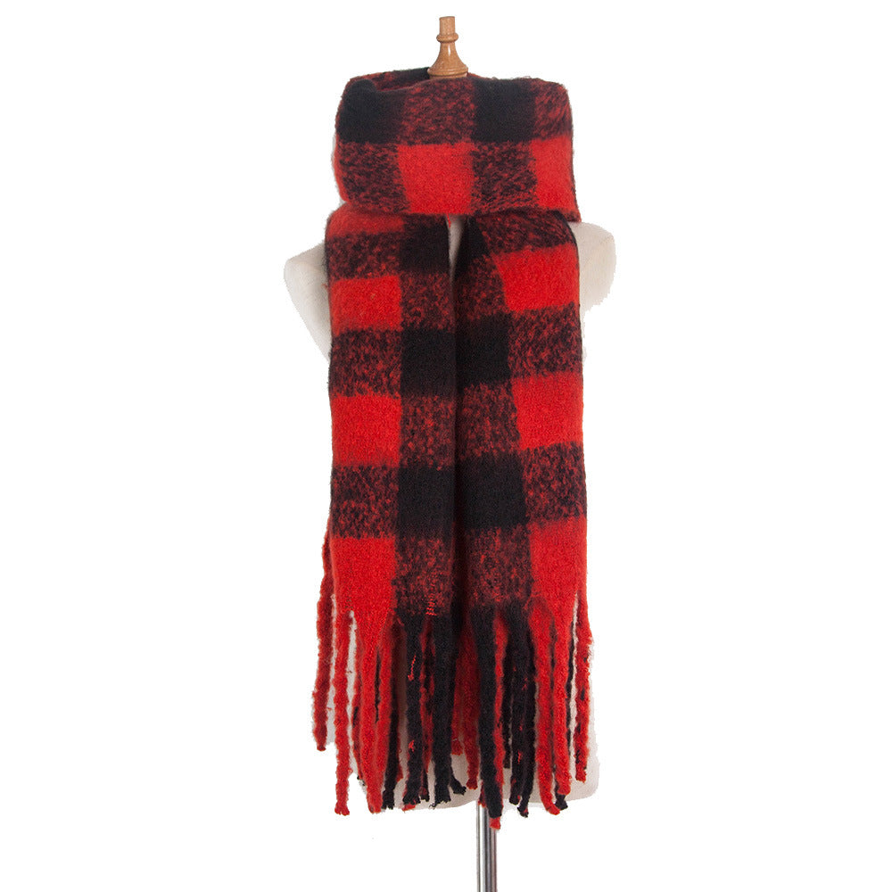Sciarpa scozzese spessa con nappa spessa, autunno inverno, cerchio, sabbia, treccia spessa, treccia spessa per barba, scialle con bavaglino 