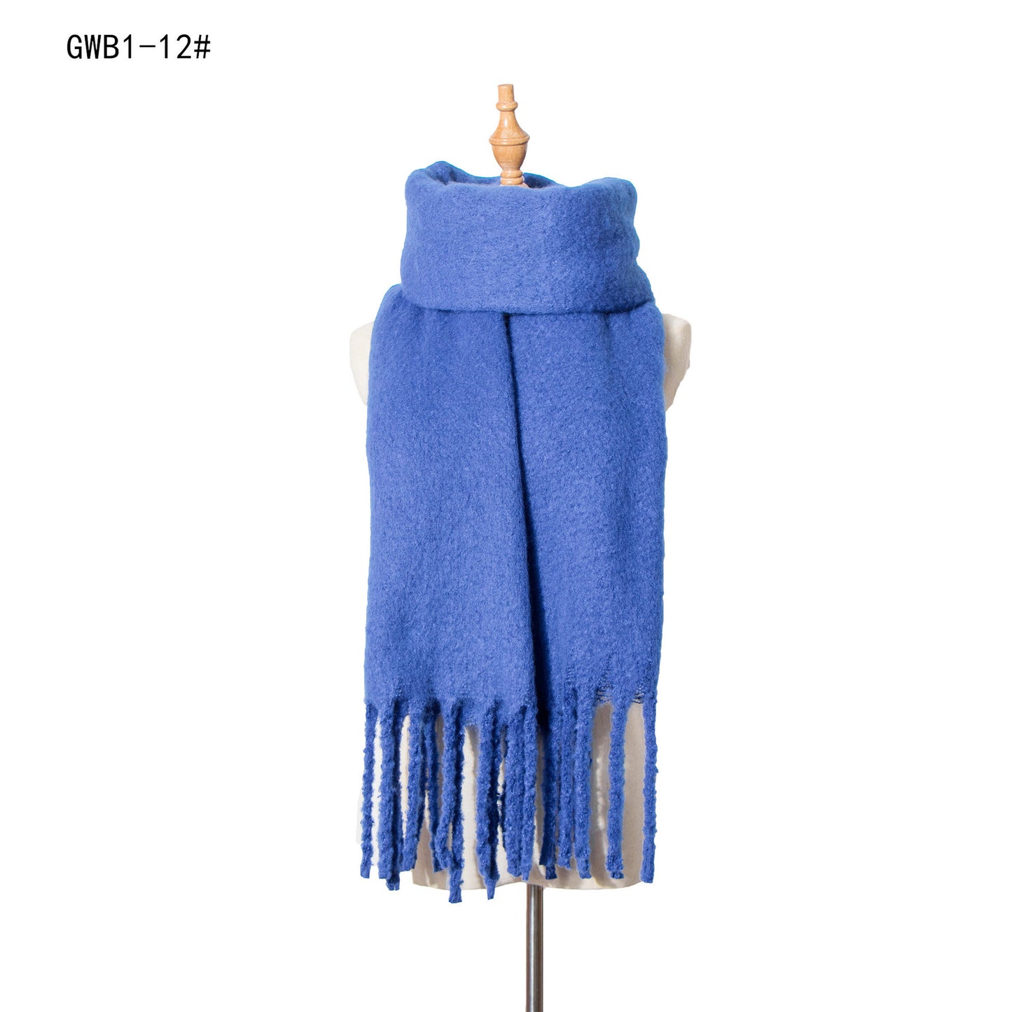 Autumn Winter Thick Tassel Circle Sand Solid Color Scarf Women Thickened