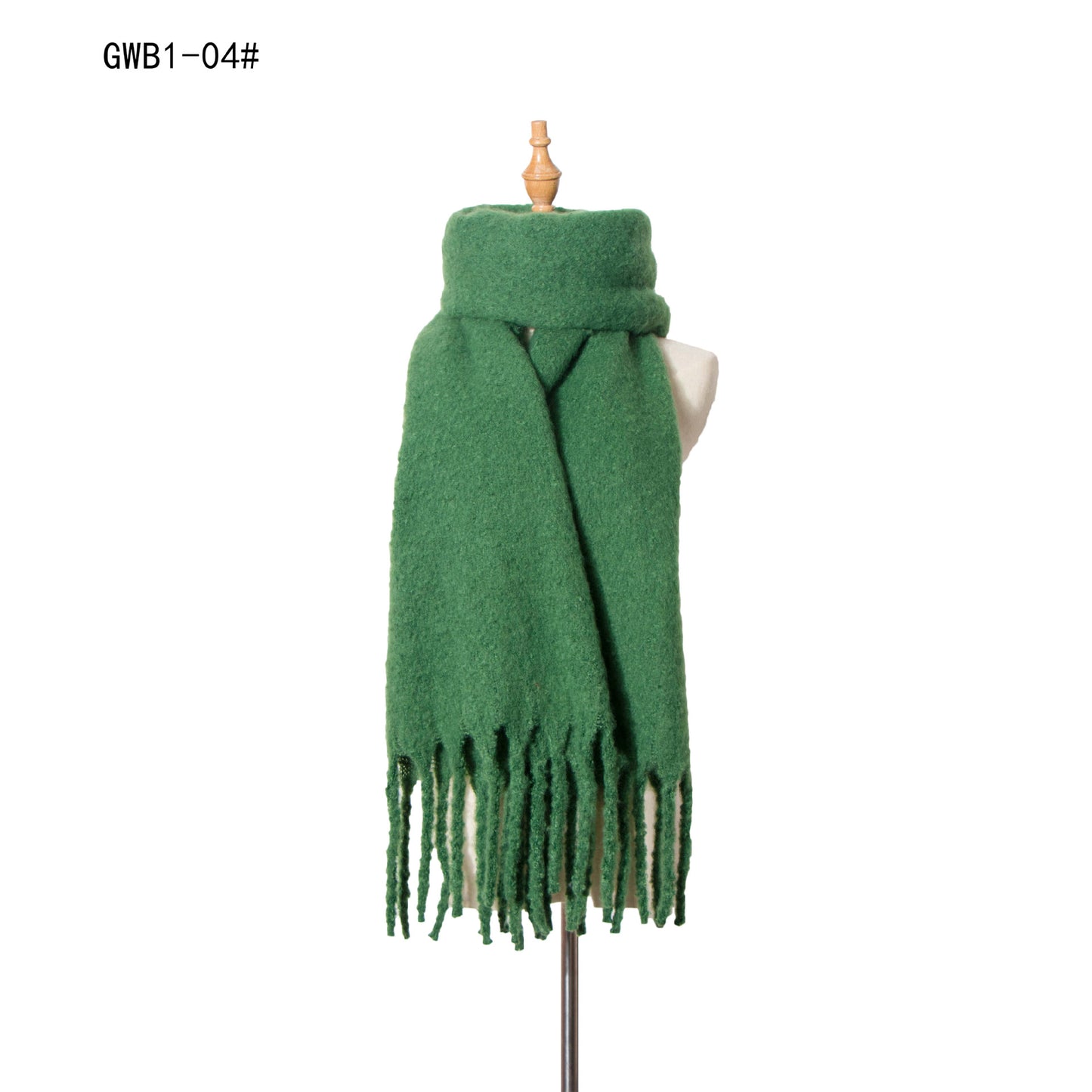 Autumn Winter Thick Tassel Circle Sand Solid Color Scarf Women Thickened