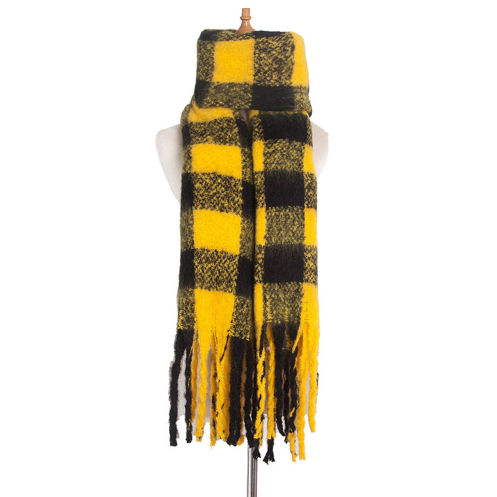 Sciarpa scozzese spessa con nappa spessa, autunno inverno, cerchio, sabbia, treccia spessa, treccia spessa per barba, scialle con bavaglino 