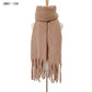 Autumn Winter Thick Tassel Circle Sand Solid Color Scarf Women Thickened