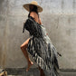 Black And White Tie-dye Cardigan Beach Skirt