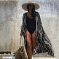 Black And White Tie-dye Cardigan Beach Skirt