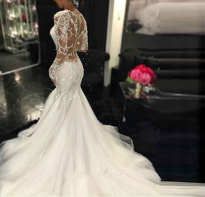 Mariangela Trailing White Temperament Wedding Dress